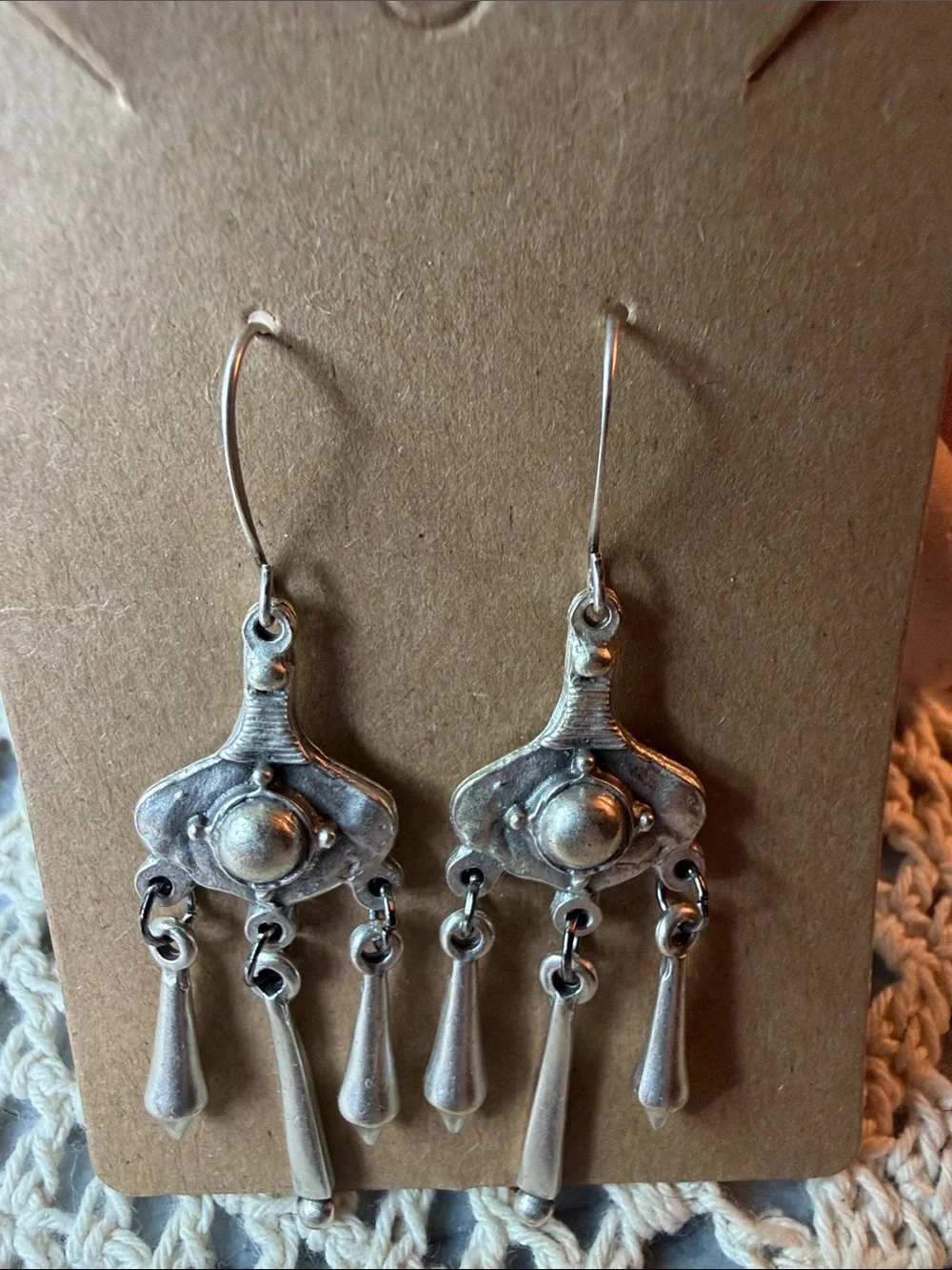 Silver-Tone Dangle Chandelier Earrings - Bohemian Statement